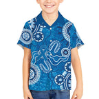Australia Indigenous Prostate Cancer Awareness Hawaiian Shirt Blue Ribbon Aboriginal Art - Aussie Hoodie