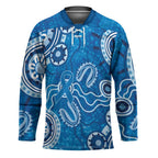 Australia Indigenous Prostate Cancer Awareness Hockey Jersey Blue Ribbon Aboriginal Art - Aussie Hoodie