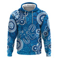 Australia Indigenous Prostate Cancer Awareness Hoodie Blue Ribbon Aboriginal Art - Aussie Hoodie