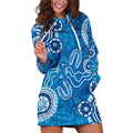 Australia Indigenous Prostate Cancer Awareness Hoodie Dress Blue Ribbon Aboriginal Art - Aussie Hoodie