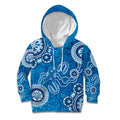 Australia Indigenous Prostate Cancer Awareness Kid Hoodie Blue Ribbon Aboriginal Art - Aussie Hoodie