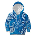 Australia Indigenous Prostate Cancer Awareness Kid Hoodie Blue Ribbon Aboriginal Art - Aussie Hoodie