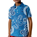 Australia Indigenous Prostate Cancer Awareness Kid Polo Shirt Blue Ribbon Aboriginal Art - Aussie Hoodie