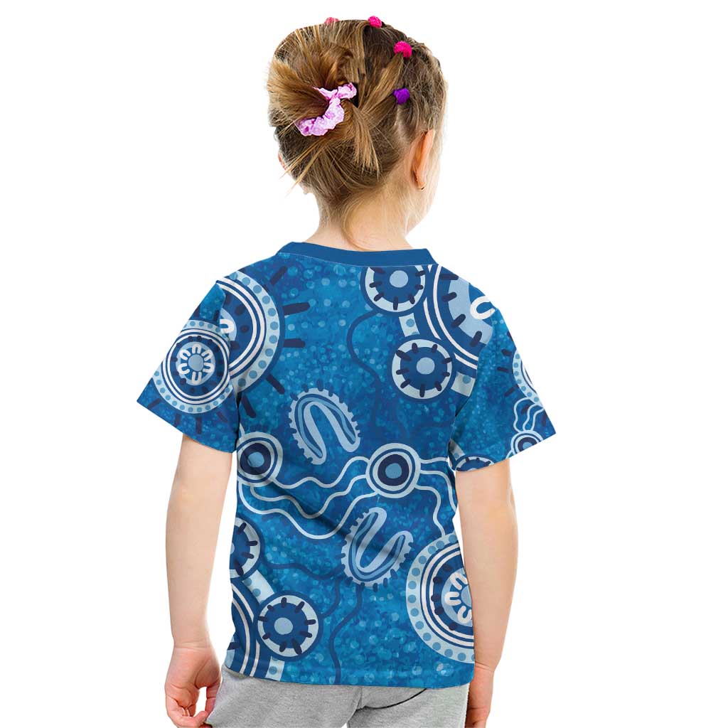 Australia Indigenous Prostate Cancer Awareness Kid T Shirt Blue Ribbon Aboriginal Art - Aussie Hoodie