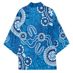 Australia Indigenous Prostate Cancer Awareness Kimono Blue Ribbon Aboriginal Art - Aussie Hoodie