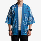 Australia Indigenous Prostate Cancer Awareness Kimono Blue Ribbon Aboriginal Art - Aussie Hoodie
