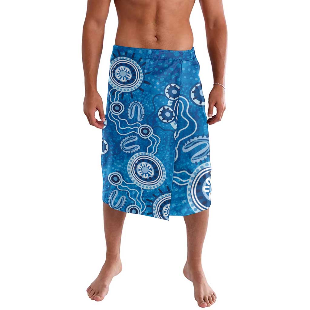 Australia Indigenous Prostate Cancer Awareness Lavalava Blue Ribbon Aboriginal Art - Aussie Hoodie