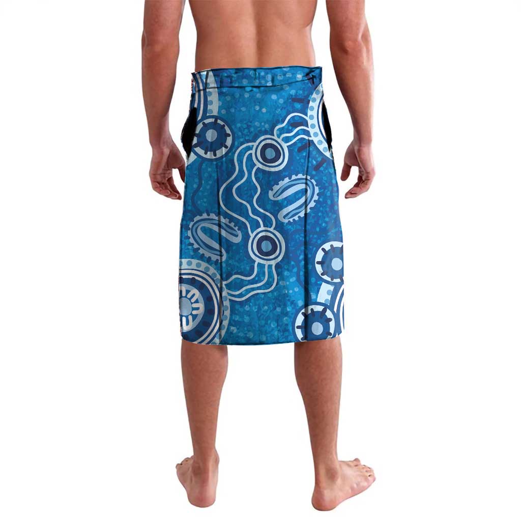 Australia Indigenous Prostate Cancer Awareness Lavalava Blue Ribbon Aboriginal Art - Aussie Hoodie
