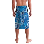 Australia Indigenous Prostate Cancer Awareness Lavalava Blue Ribbon Aboriginal Art - Aussie Hoodie