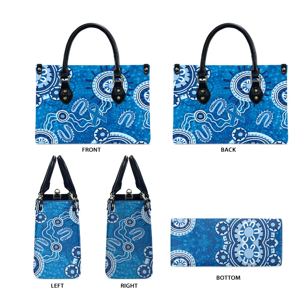 Australia Indigenous Prostate Cancer Awareness Leather Bag Blue Ribbon Aboriginal Art - Aussie Hoodie