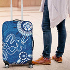 Australia Indigenous Prostate Cancer Awareness Luggage Cover Blue Ribbon Aboriginal Art - Aussie Hoodie