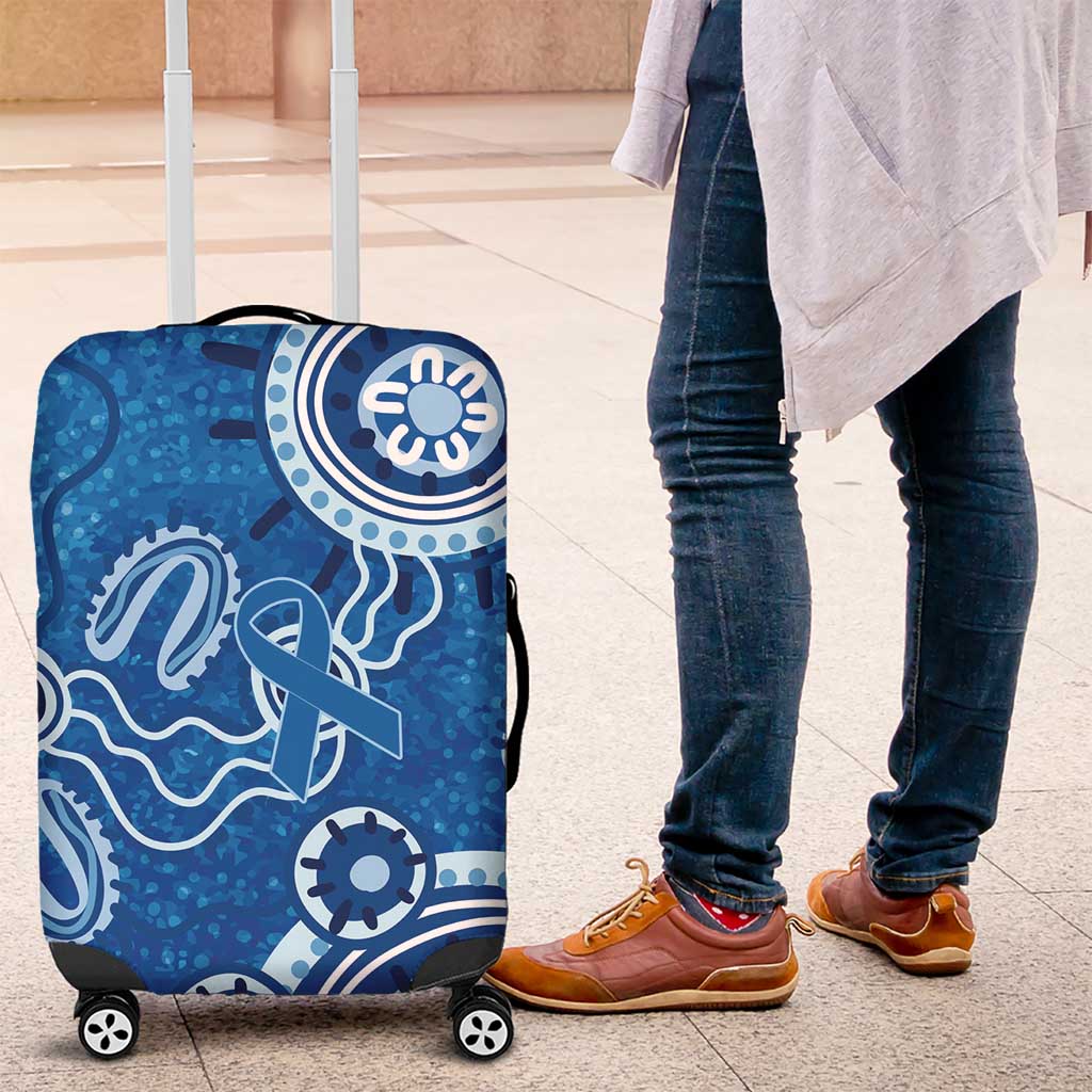 Australia Indigenous Prostate Cancer Awareness Luggage Cover Blue Ribbon Aboriginal Art - Aussie Hoodie