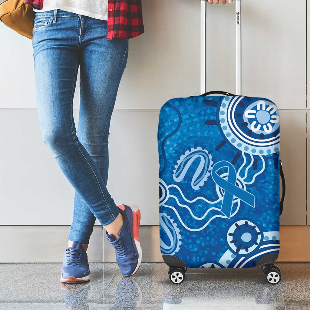 Australia Indigenous Prostate Cancer Awareness Luggage Cover Blue Ribbon Aboriginal Art - Aussie Hoodie