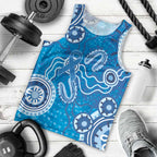 Australia Indigenous Prostate Cancer Awareness Men Tank Top Blue Ribbon Aboriginal Art - Aussie Hoodie