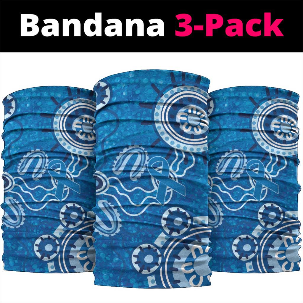 Australia Indigenous Prostate Cancer Awareness Neck Gaiter Blue Ribbon Aboriginal Art - Aussie Hoodie