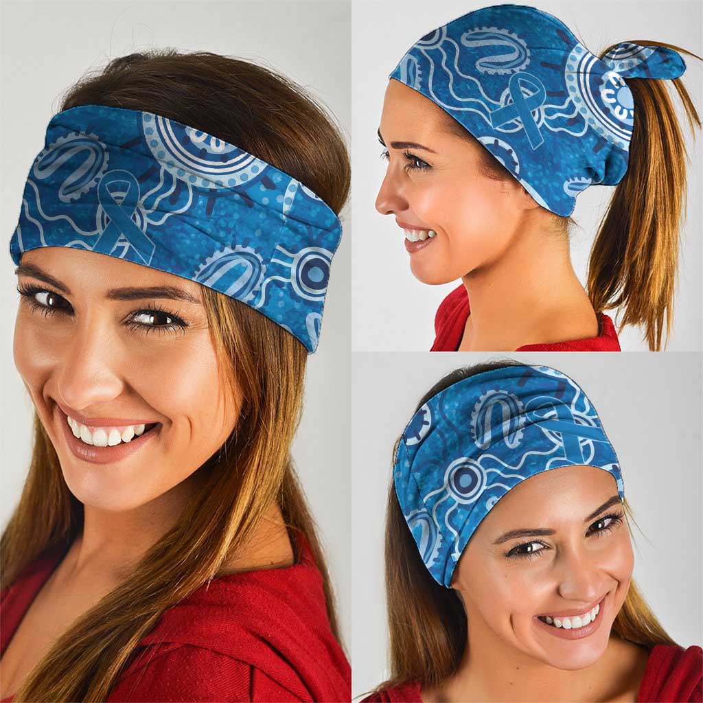 Australia Indigenous Prostate Cancer Awareness Neck Gaiter Blue Ribbon Aboriginal Art - Aussie Hoodie