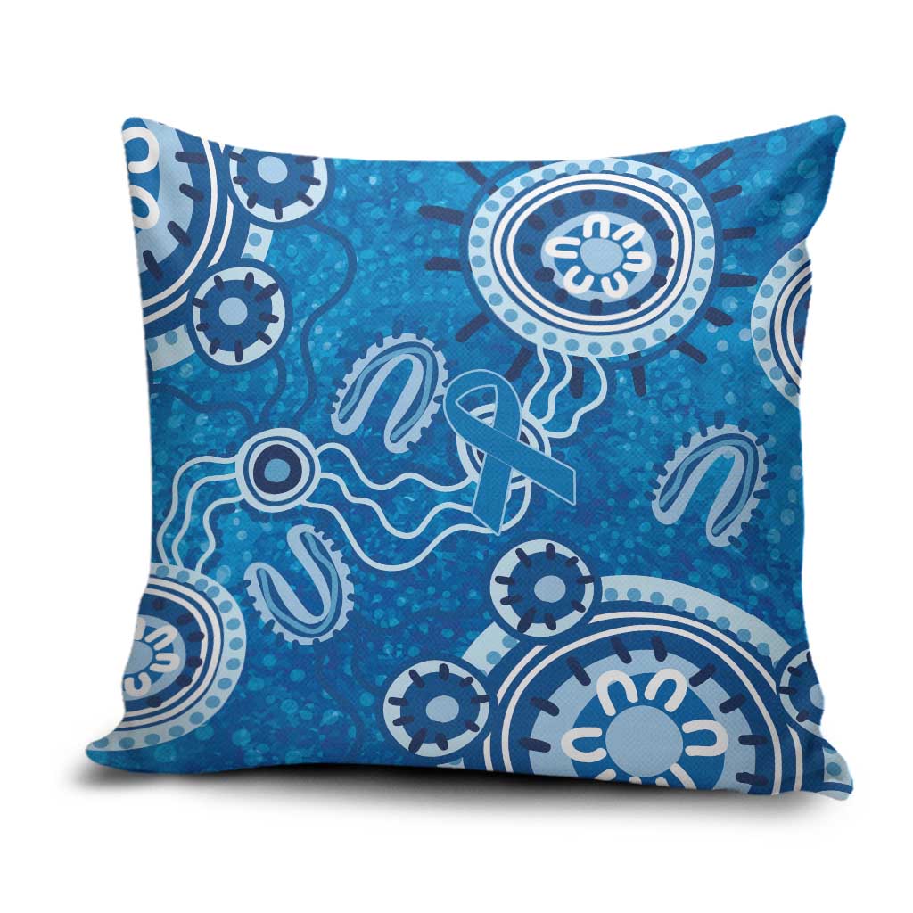 Australia Indigenous Prostate Cancer Awareness Pillow Cover Blue Ribbon Aboriginal Art - Aussie Hoodie