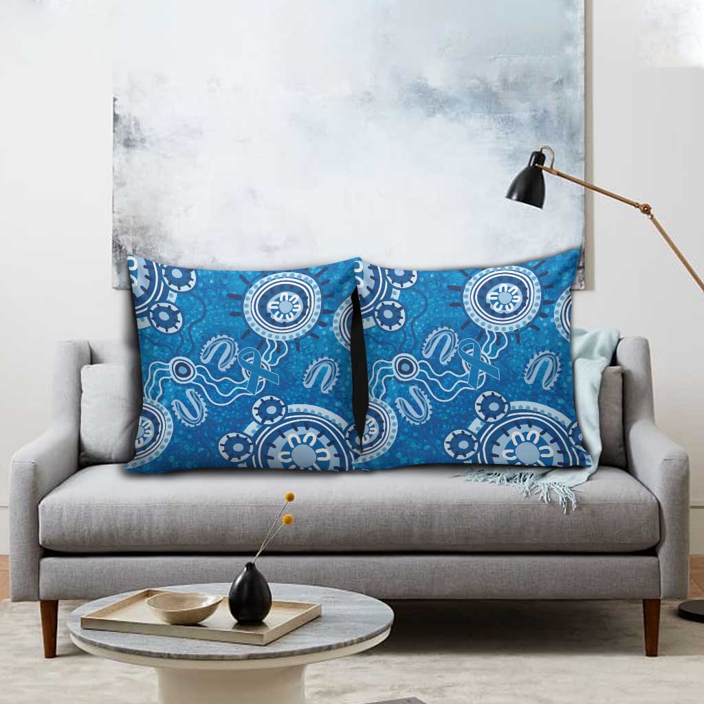 Australia Indigenous Prostate Cancer Awareness Pillow Cover Blue Ribbon Aboriginal Art - Aussie Hoodie