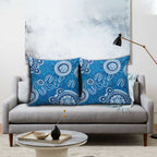 Australia Indigenous Prostate Cancer Awareness Pillow Cover Blue Ribbon Aboriginal Art - Aussie Hoodie