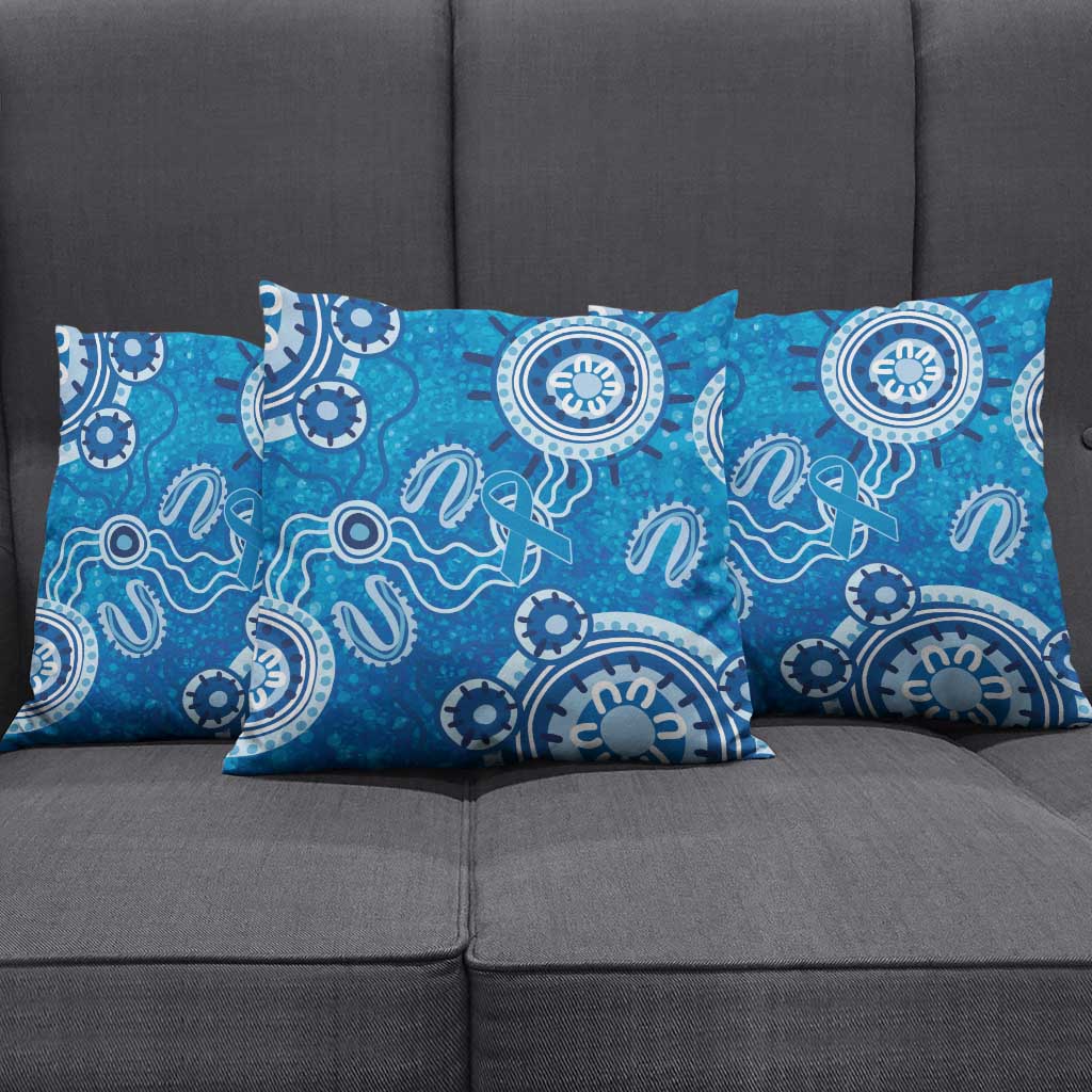 Australia Indigenous Prostate Cancer Awareness Pillow Cover Blue Ribbon Aboriginal Art - Aussie Hoodie