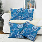 Australia Indigenous Prostate Cancer Awareness Pillow Cover Blue Ribbon Aboriginal Art - Aussie Hoodie