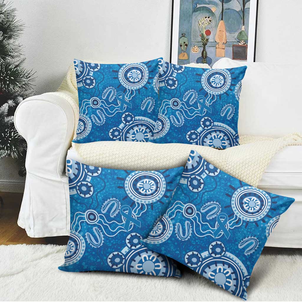 Australia Indigenous Prostate Cancer Awareness Pillow Cover Blue Ribbon Aboriginal Art - Aussie Hoodie