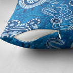 Australia Indigenous Prostate Cancer Awareness Pillow Cover Blue Ribbon Aboriginal Art - Aussie Hoodie