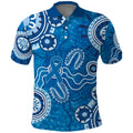 Australia Indigenous Prostate Cancer Awareness Polo Shirt Blue Ribbon Aboriginal Art - Aussie Hoodie