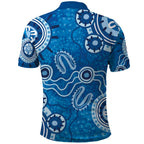 Australia Indigenous Prostate Cancer Awareness Polo Shirt Blue Ribbon Aboriginal Art - Aussie Hoodie
