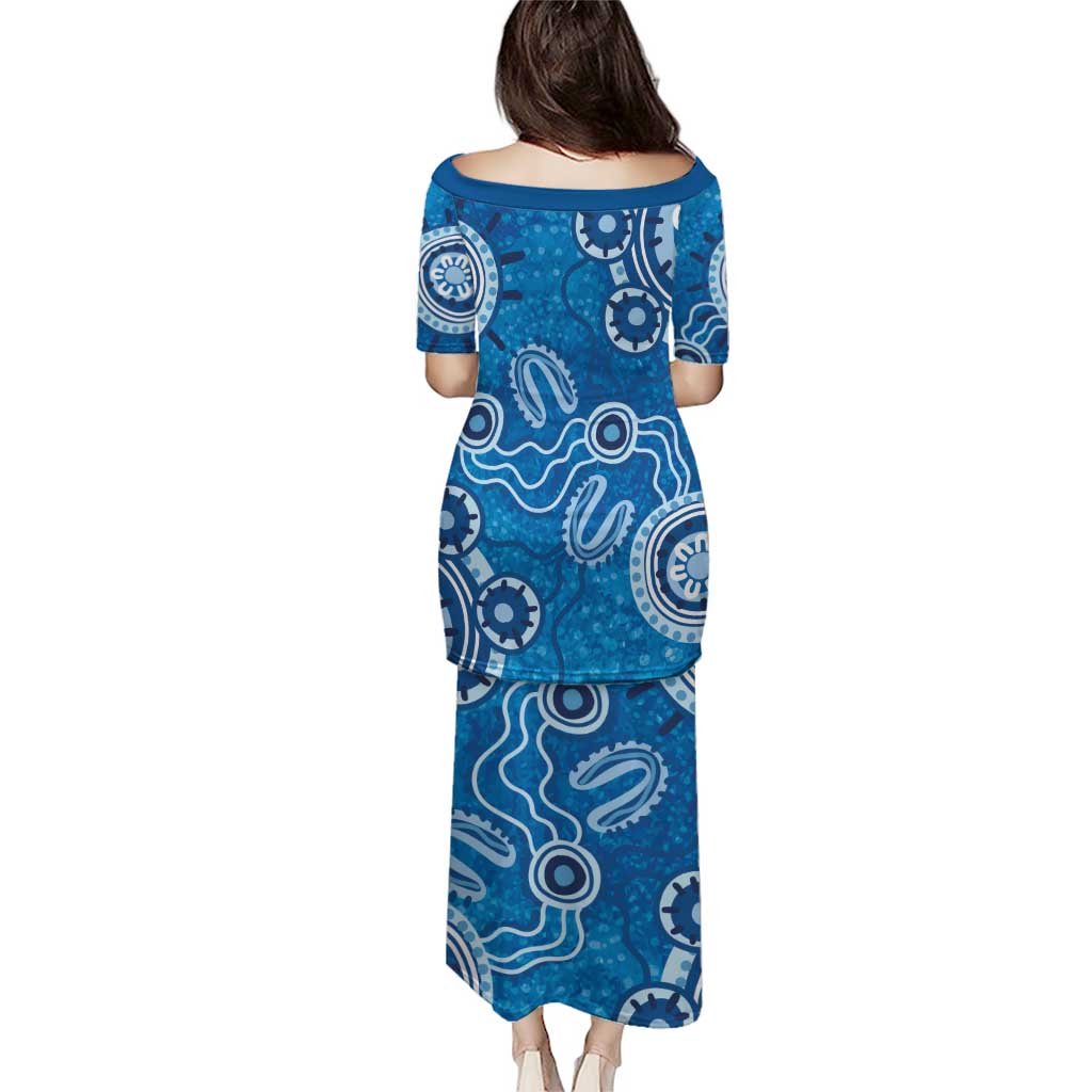 Australia Indigenous Prostate Cancer Awareness Puletasi Blue Ribbon Aboriginal Art - Aussie Hoodie