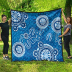 Australia Indigenous Prostate Cancer Awareness Quilt Blue Ribbon Aboriginal Art - Aussie Hoodie