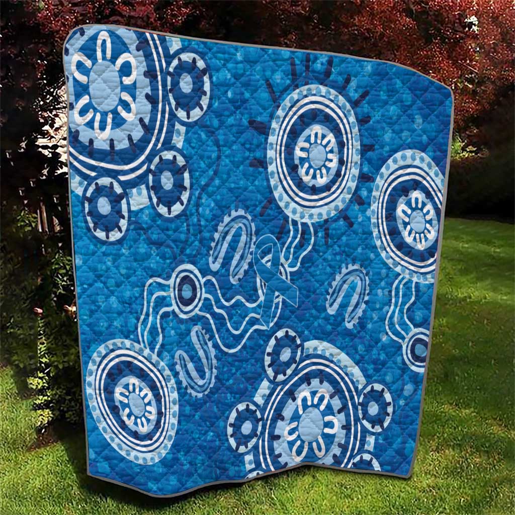 Australia Indigenous Prostate Cancer Awareness Quilt Blue Ribbon Aboriginal Art - Aussie Hoodie