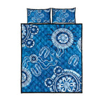 Australia Indigenous Prostate Cancer Awareness Quilt Bed Set Blue Ribbon Aboriginal Art - Aussie Hoodie