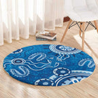 Australia Indigenous Prostate Cancer Awareness Round Carpet Blue Ribbon Aboriginal Art - Aussie Hoodie