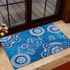 Australia Indigenous Prostate Cancer Awareness Rubber Doormat Blue Ribbon Aboriginal Art - Aussie Hoodie