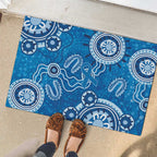 Australia Indigenous Prostate Cancer Awareness Rubber Doormat Blue Ribbon Aboriginal Art - Aussie Hoodie