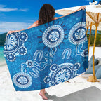 Australia Indigenous Prostate Cancer Awareness Sarong Blue Ribbon Aboriginal Art - Aussie Hoodie