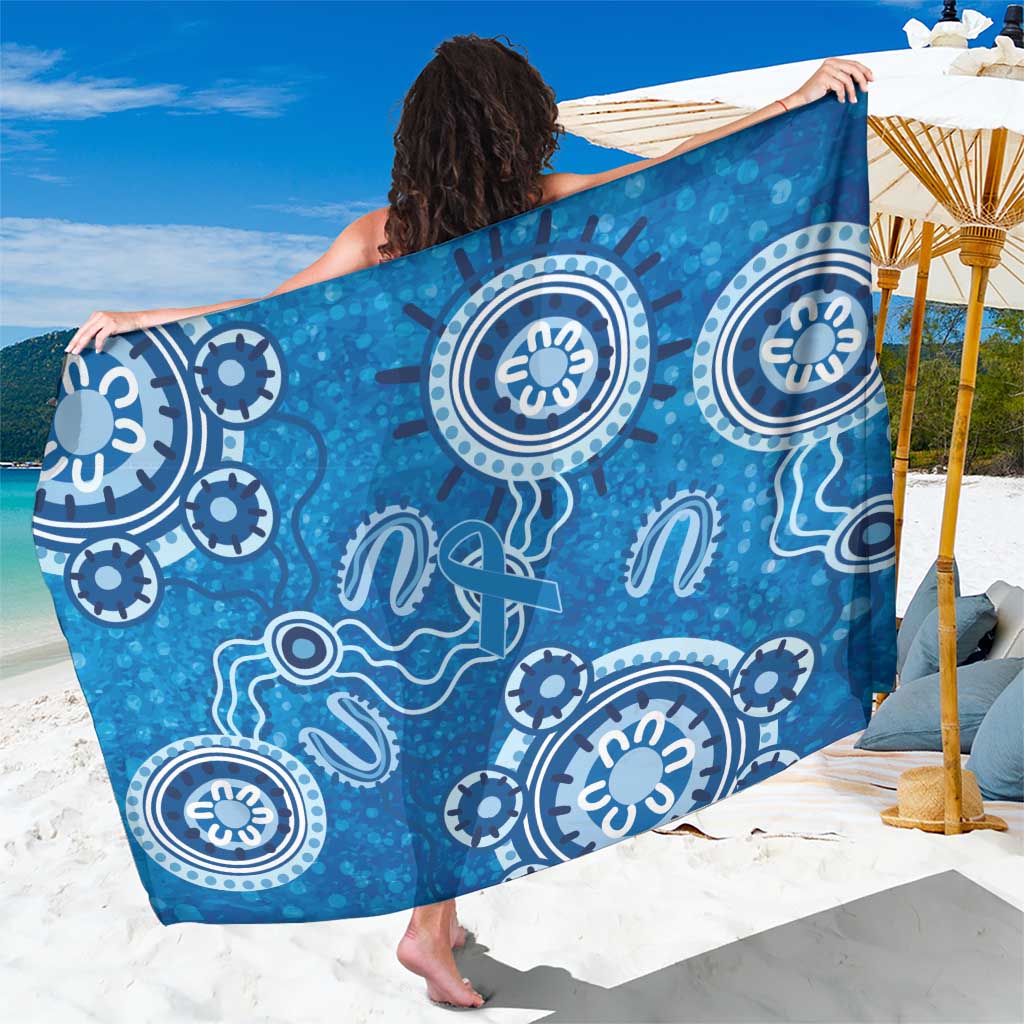 Australia Indigenous Prostate Cancer Awareness Sarong Blue Ribbon Aboriginal Art - Aussie Hoodie