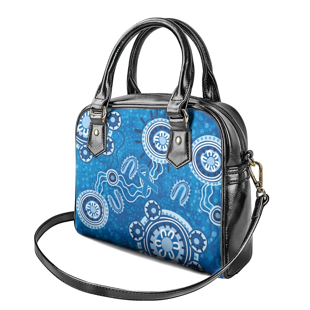 Australia Indigenous Prostate Cancer Awareness Shoulder Handbag Blue Ribbon Aboriginal Art - Aussie Hoodie