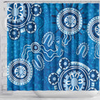 Australia Indigenous Prostate Cancer Awareness Shower Curtain Blue Ribbon Aboriginal Art - Aussie Hoodie
