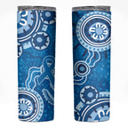 Australia Indigenous Prostate Cancer Awareness Skinny Tumbler Blue Ribbon Aboriginal Art - Aussie Hoodie