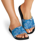 Australia Indigenous Prostate Cancer Awareness Slide Sandals Blue Ribbon Aboriginal Art - Aussie Hoodie