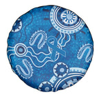 Australia Indigenous Prostate Cancer Awareness Spare Tire Cover Blue Ribbon Aboriginal Art - Aussie Hoodie