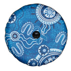 Australia Indigenous Prostate Cancer Awareness Spare Tire Cover Blue Ribbon Aboriginal Art - Aussie Hoodie