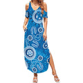 Australia Indigenous Prostate Cancer Awareness Summer Maxi Dress Blue Ribbon Aboriginal Art - Aussie Hoodie