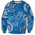 Australia Indigenous Prostate Cancer Awareness Sweatshirt Blue Ribbon Aboriginal Art - Aussie Hoodie