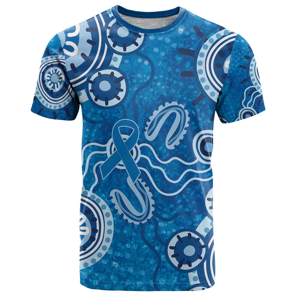 Australia Indigenous Prostate Cancer Awareness T Shirt Blue Ribbon Aboriginal Art - Aussie Hoodie