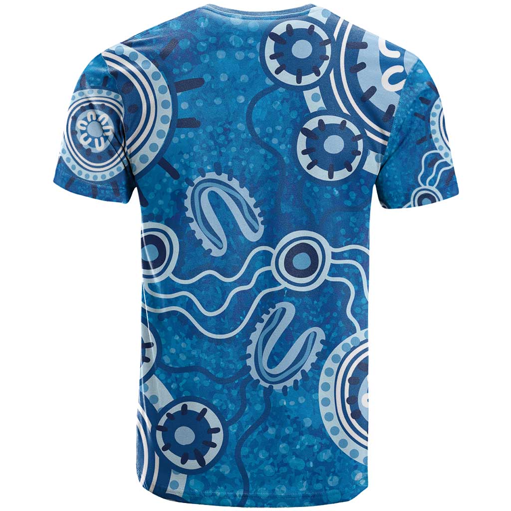 Australia Indigenous Prostate Cancer Awareness T Shirt Blue Ribbon Aboriginal Art - Aussie Hoodie