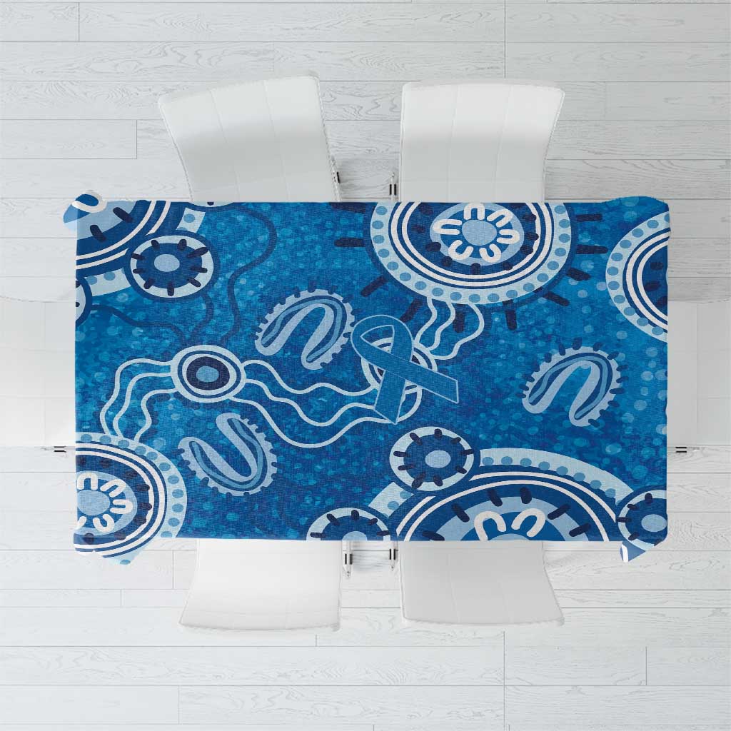 Australia Indigenous Prostate Cancer Awareness Tablecloth Blue Ribbon Aboriginal Art - Aussie Hoodie