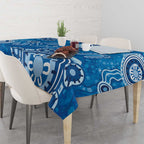 Australia Indigenous Prostate Cancer Awareness Tablecloth Blue Ribbon Aboriginal Art - Aussie Hoodie